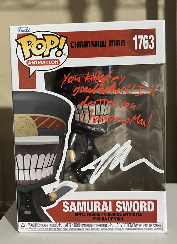 SAMURAI SWORD FUNKO POP AUTO/QUOTE BY JASON MARNOCHA JSA CERT