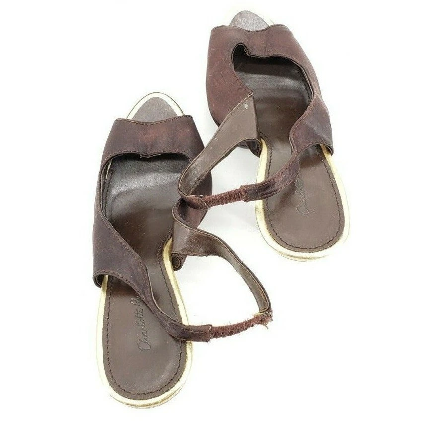 Tacones altos Charlotte Russe marrón dorado talla 6 Foto 4 de 4