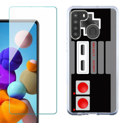 Slim Case for Samsung Galaxy A21 w/ Tempered Glass Game