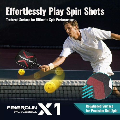 FEIERDUN Pickleball Paddles Set of 2 - Lightweight Pickleball Paddles - Picture 3 of 9