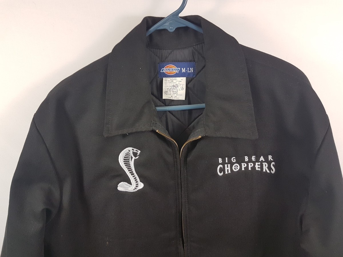 Big Bear Choppers Dickies Zip Black Jacket Mens Medium M-LN Big Bear Choppers Dickies Zip Black Jacket Mens Medium M-LN