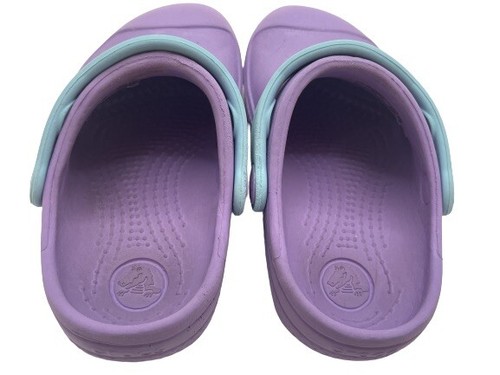 Mädchen Crocs Disney Frozen Clogs Jugend 8-9 lila blau Schuhe - Bild 6 von 7