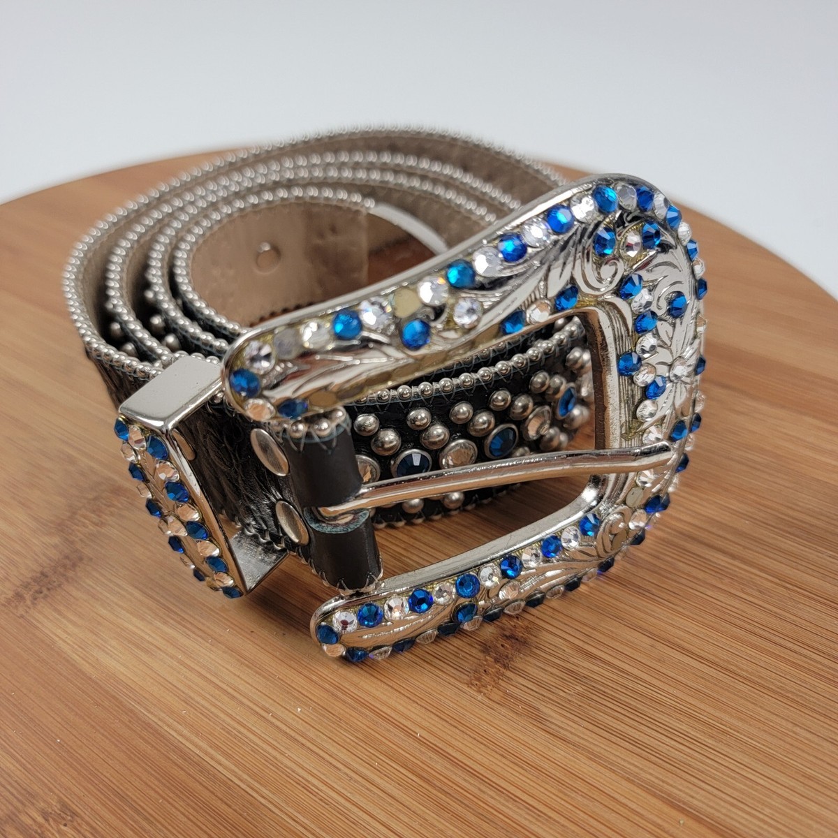 b.b.simonベルト XLサイズ BB Simon Swarovski Crystal Red Leather Belt 34 XL New | eBay