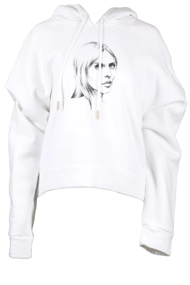 OFF-WHITE WHITE COTTON HOODIE MEDIUM