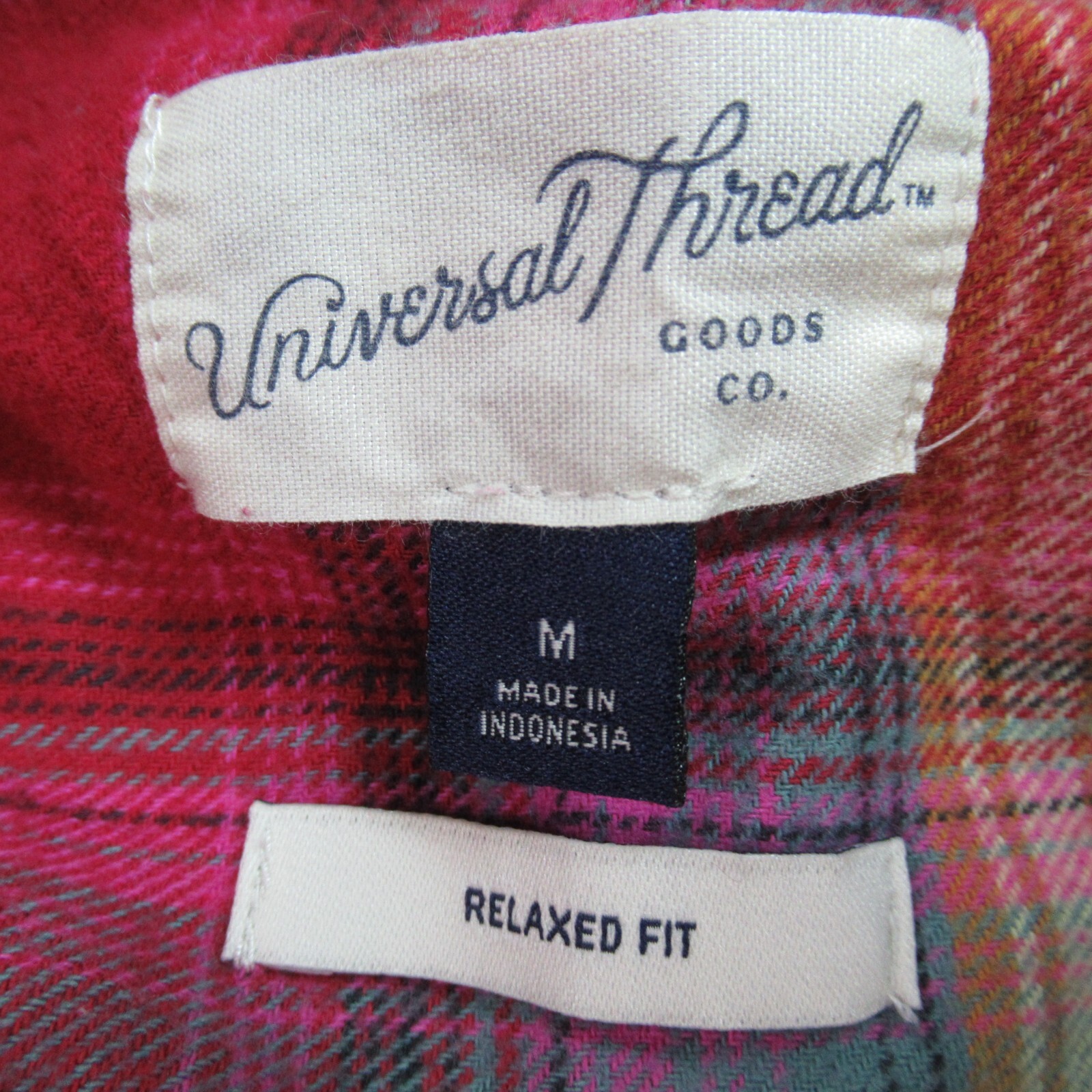 Universal Thread Top Womens Medium Red Plaid Flan… - image 2
