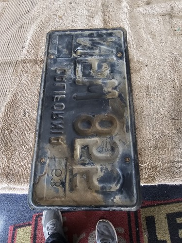PAIR 1963 CALIFORNIA BLACK & YELLOW LICENSE PLATE NFW 855 TAG VANITY ORIGINAL - Picture 5 of 5