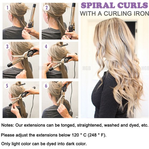 "Extensión de cabello humano Remy 100 % real con clip para trama suave 8""-24"" USPS 7A+" 8 piezas - Imagen 10 de 31