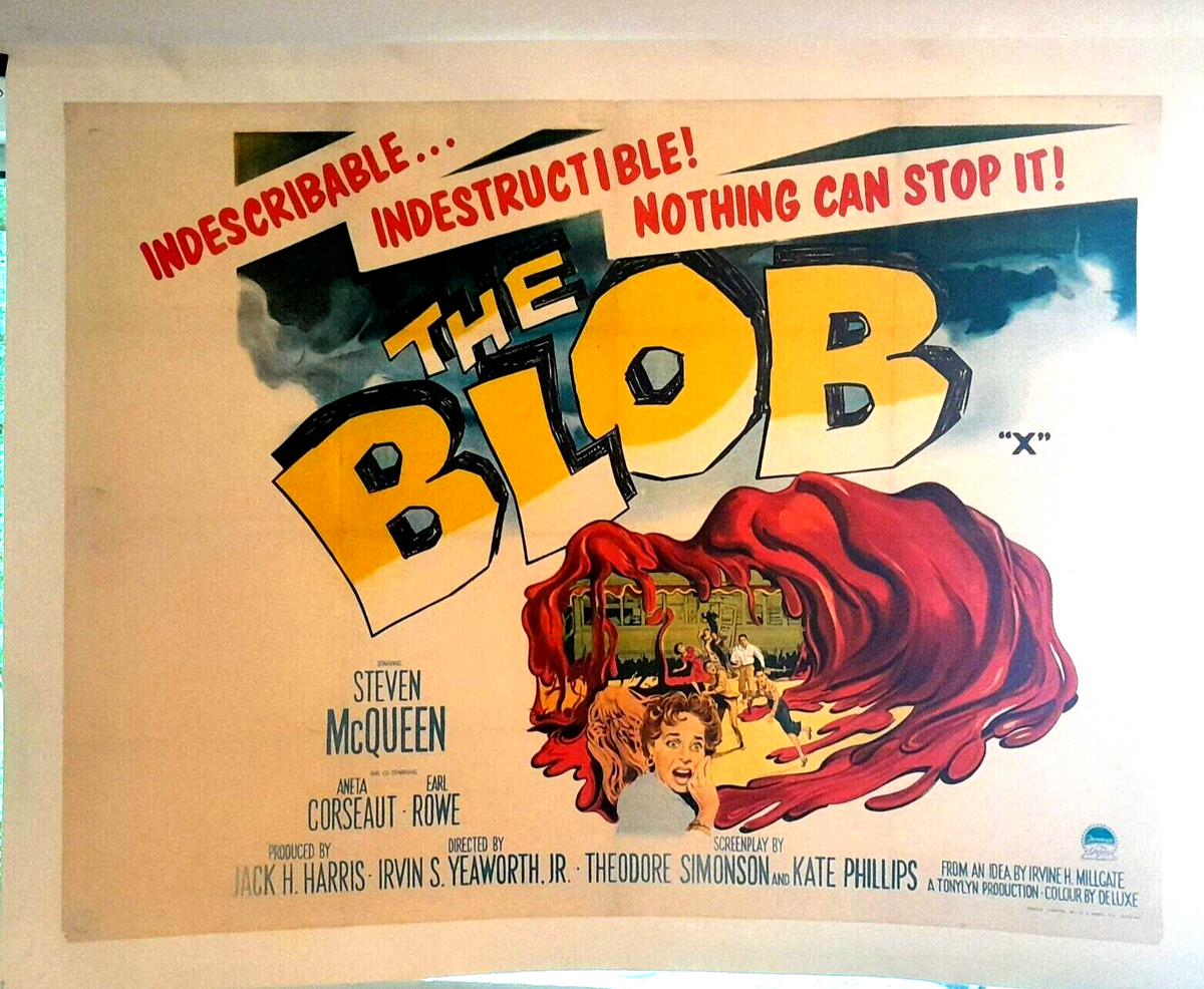 J57/US版 1/2Sh 映画ポスター「The Blob/マックイーンの絶対の危機 