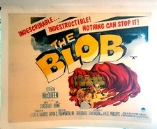 1958 The Blob Original Movie Poster Quad 30x40 Linen Steve McQueen Horror Sci-Fi