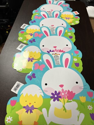 Four Easter  10 x 10  Wall Decoration Rabbit Baby Chicken Party Supplies 2 Sided