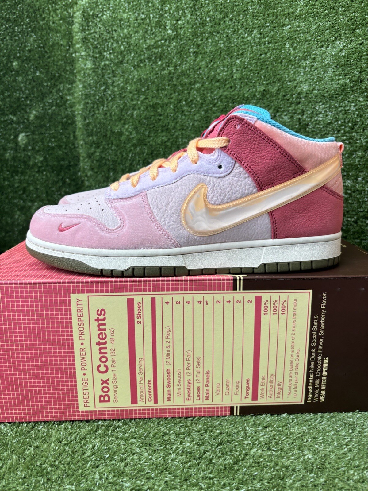 Nike Social Status x Dunk Mid Strawberry Milk size 10.5 DJ1173600 OG