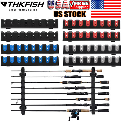 Fishing Rod Rack Store 8 Fishing Rod Holders Rod RackWall Mount Horizontal US