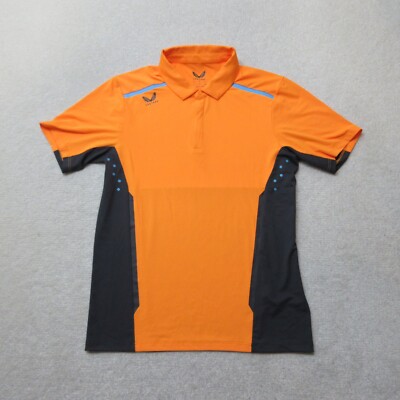 Castore Polo Shirt Mens Small Orange Short Sleeve Casual Jersey Sportswear NWOT