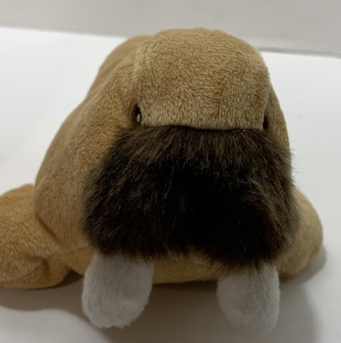 Walrus Stuffed Plush Tan Curto Toy Bean Bag Bottom Small Plastic Pellets Animal - Picture 12 of 12