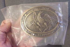 NOS FACTORY SEALED 1776-1976 Bi-Centennial Vintage Brass Belt Buckle Eagle
