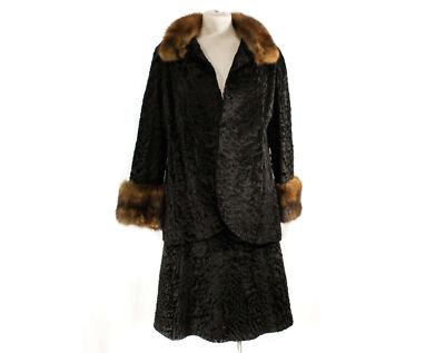 Sable Fur El Velvet Blue Seal Fur Jacket Size S 1930s Mole Fur