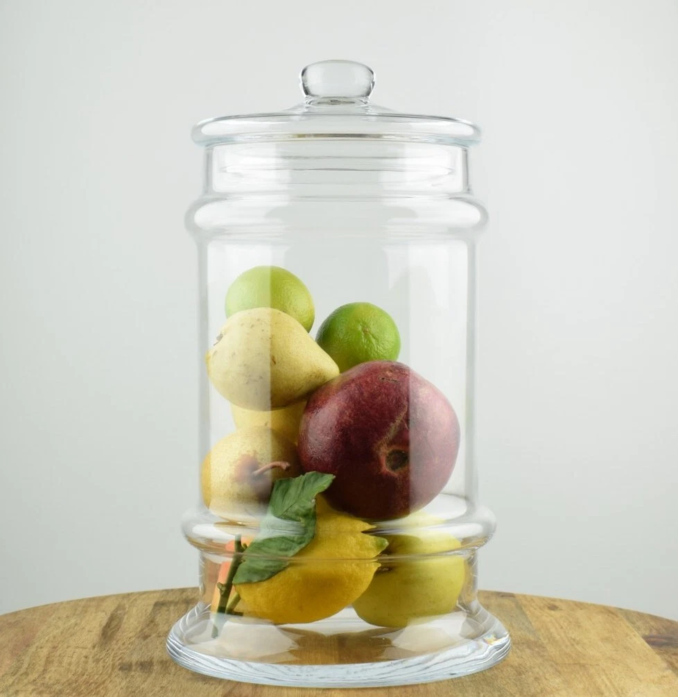 Handmade Glass Jar Cookie Sweet Bonbon Storage Jar Bowl With Lid 34 cm