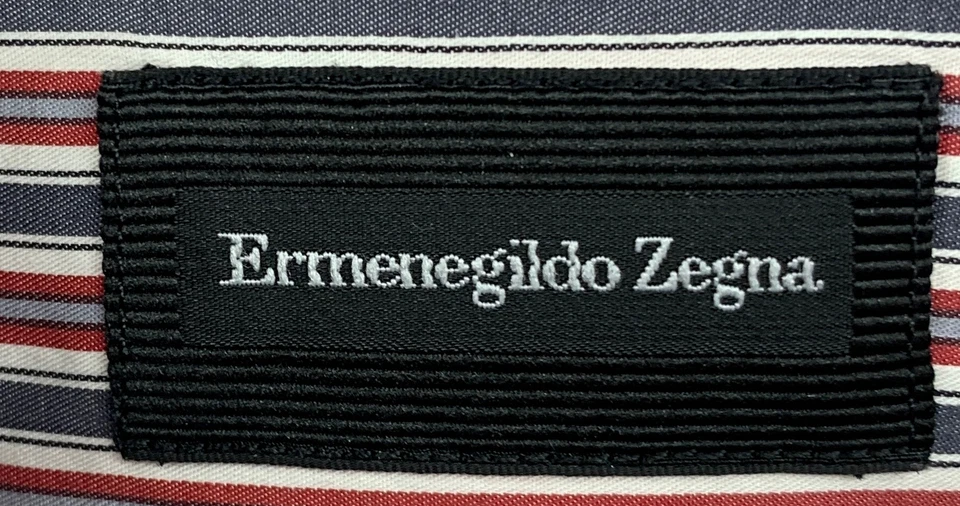 Camisa Ermenegildo Zegna Para Hombres Roja Gris Manga Larga Con Botones talla M Foto 4 de 4