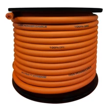 VWPX8-200 8GA 200ft ORANGE CAR AUDIO CABLE 100% OFC Soft Power Copper wire 8AWG 