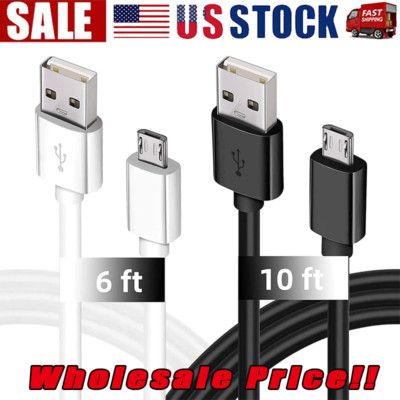 3/6ft Micro USB Fast Charging Cable Cord For Samsung Android Phone Charger LOT