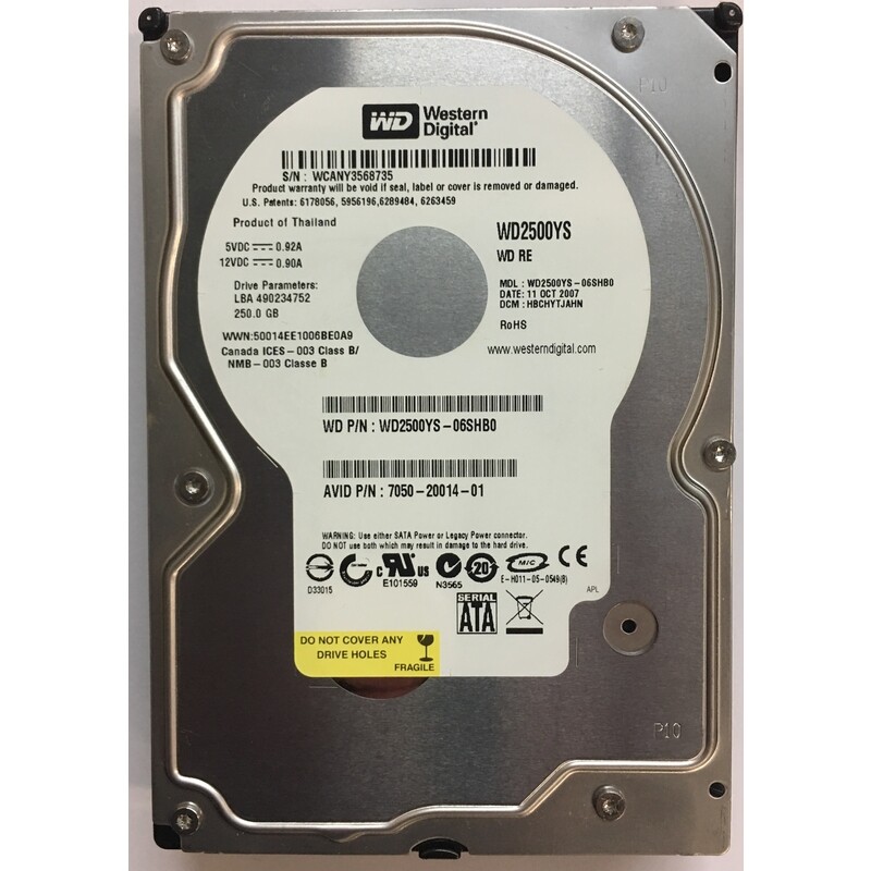 WD2500YS-06SHB0 - Western Digital 250GB 7200 RPM SATA 3.5" HDD | eBay