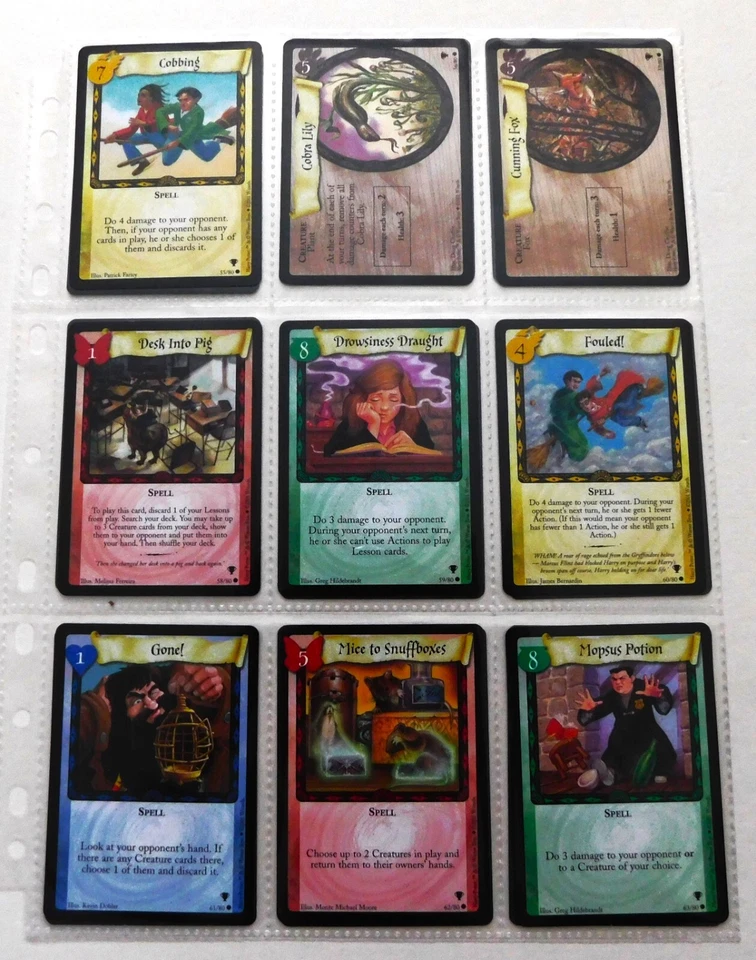Harry Potter TCG Quidditch Cup Full Card Set 80/80 Inc Foil Holos etc - Image 3 of 4