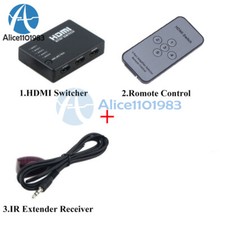 5 Port 1080P Video HDMI Switch Switcher Splitter For HDTV PS3 DVD IR Remote