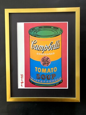 #ad ANDY WARHOL 1984 SIGNED CAMPBELL#x27;S SOUP CAN POP ART NOW FRAMED $175.00