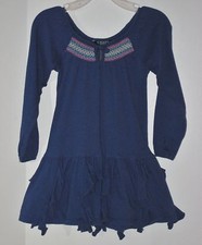 CHAPS Size 3T Blue Ruffles Smocked Long Sleeves Dress
