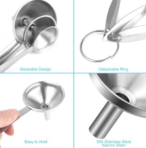 Large Small Funnel Set of 3, Food Grade Mini Funnels eBay