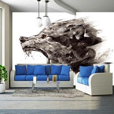 Brown Wolf Nose Eye 3D Full Wall Mural Photo Wallpaper Printing Home Kids Decor