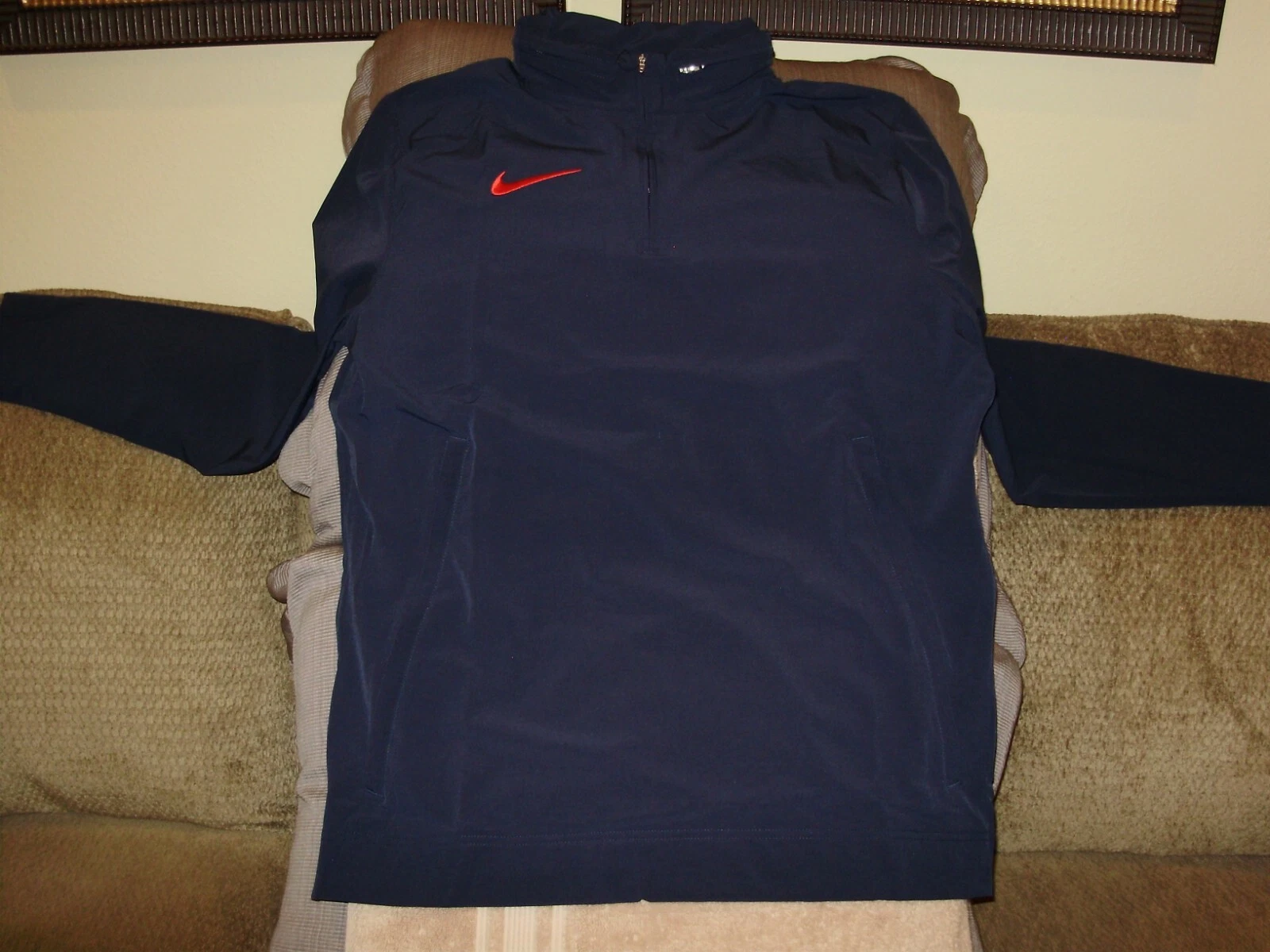 Nike Woven Coaches DV6754 Blu L S 1 4 Zip Golf Felpa con Cappuccio Giacca a Vento Uomo Medium