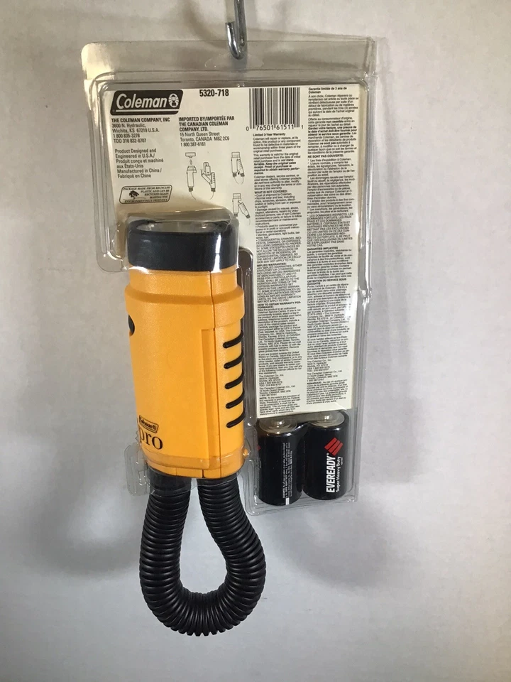 Vintage Coleman Job Pro Snake Light Adjustable Flashlight Worklight Battery - Изображение 4 из 4