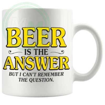 Bier ist die Antwort Becher Geschenke für Ihn Ihre Freunde Kollegen