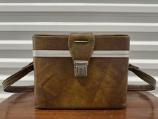 Vintage 1960s / 1970s Brown Faux Leather Camera Carrying Case Bag