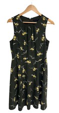 Banana Republic Women's Forest Green Floral Asymmetrical Summer Dress Size 8