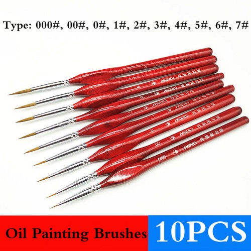 9PCS Hook Line Paint Brush for Oil Watercolor Acrylic Painting Art Supplies - Picture 2 of 12