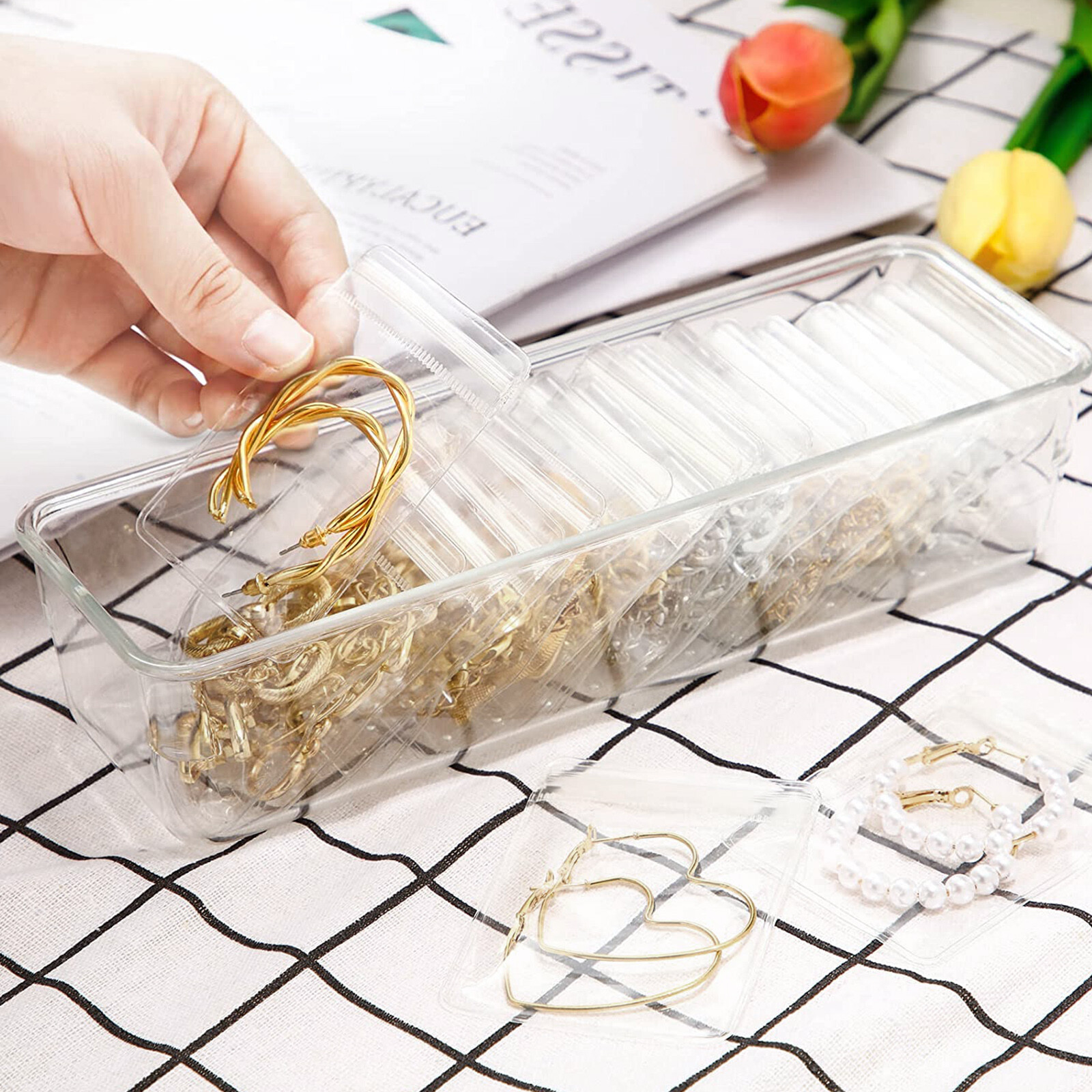 100 PCS Coin Ziplock Bag Plastic Clear PVC Case Jewelry Storage Cover