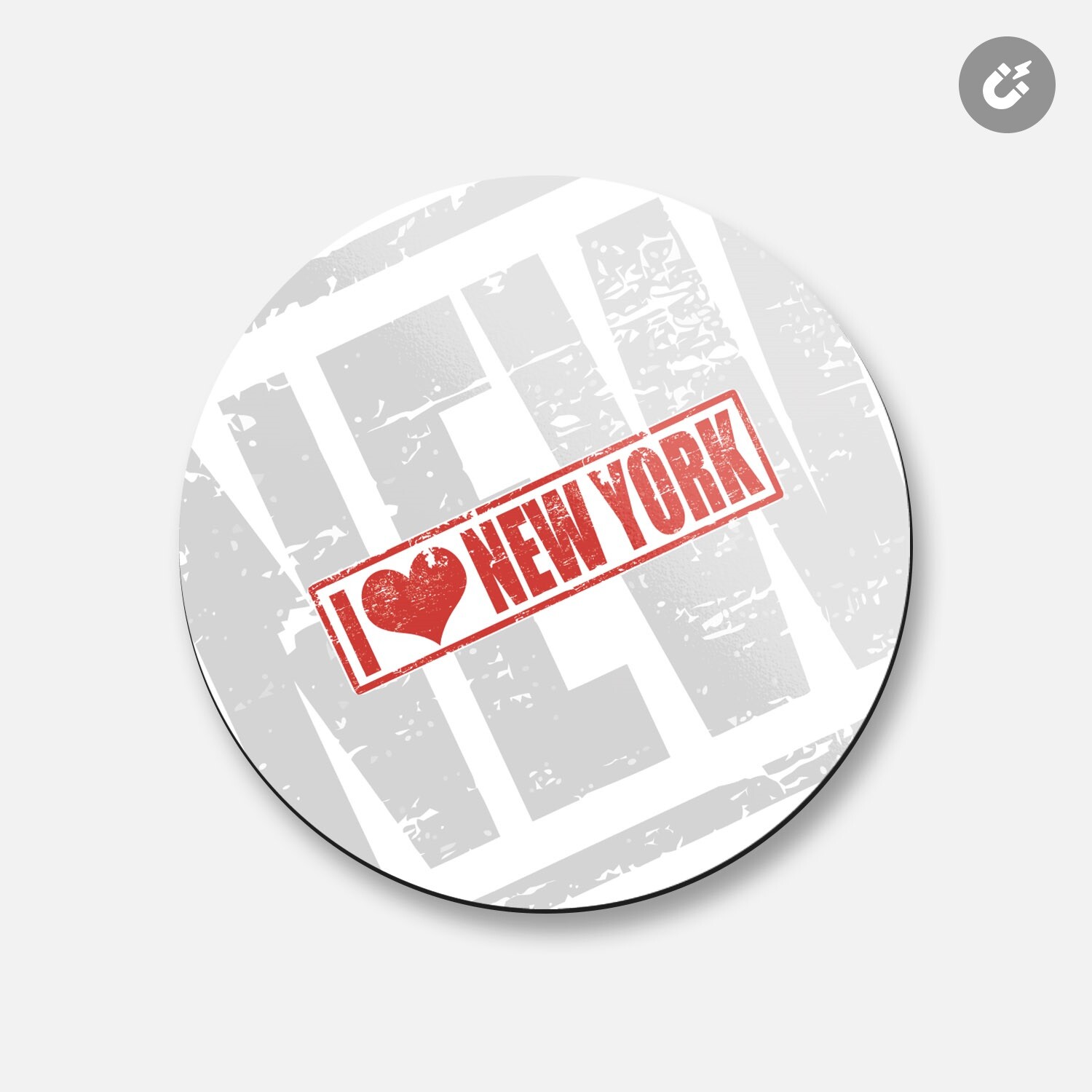 I Love New York United States Heart | 4'' X 4'' Round Decorative Magnet