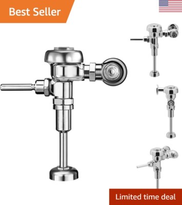 Exposed Manual Urinal Flushometer - 0.5 GPF Flush Valve - Polished Chrome Finish