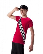 Finish Line Men's Shirt Only Adult Small New Dance Costume Red Velvet Racing