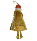 Vintage Golden Christmas Tree Girl Red Head Ornament Atomic Mod MCM 1950s — photo 3