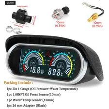 Manometro pressione olio 12v/24v universale LCD auto 2 in 1 + misuratore temperatura acqua