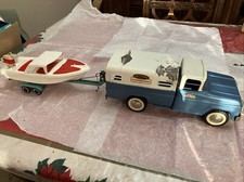1960  130 Tonka Deluxe Fisherman Truck Set with Clipper boat, motor  trailer