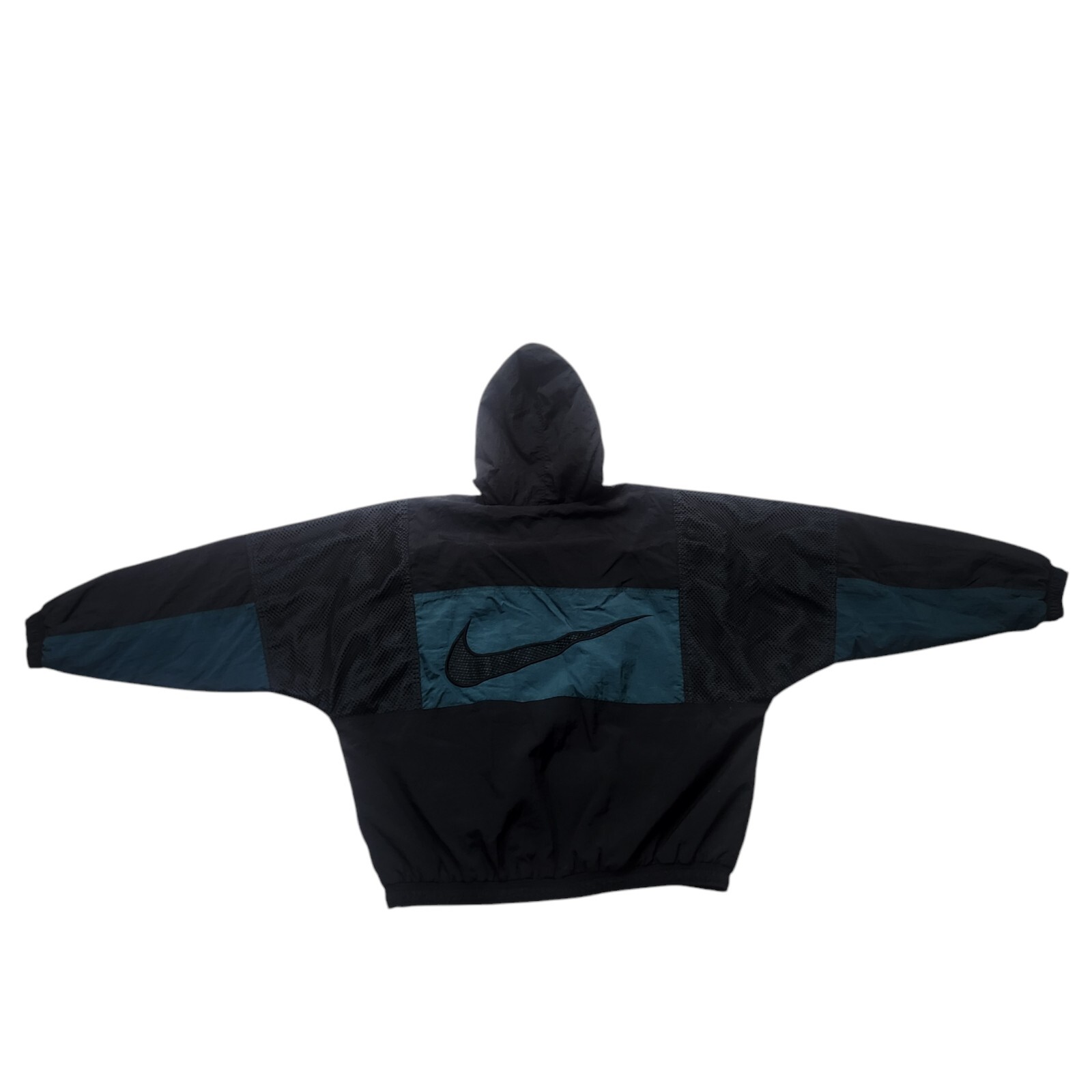 SACAI X NIKE Giacca a vento vintage Nike Y2K con cappuccio di FootAction taglia XL nero verde