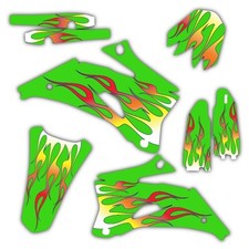 2012 2013 2014 2015 Kxf 450 Graphics Kit Kawasaki Green Flame Graphics