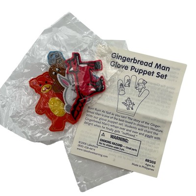 Vtg Lakeshore Learning Glove Puppet Set Gingerbread Man w  Story Instructions