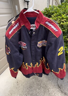 2001 Jeff Gordon 24 DuPont NASCAR Flames Jacket 4x Champion JH 