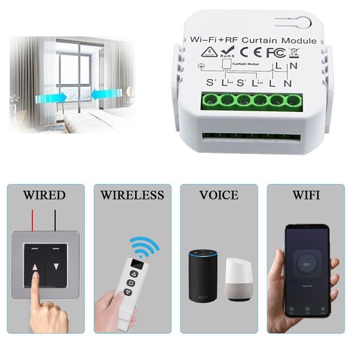 Tuya WiFi Wireless Curtain Switch Roller Shutter Motor Remote Control for Alexa - Picture 2 of 14