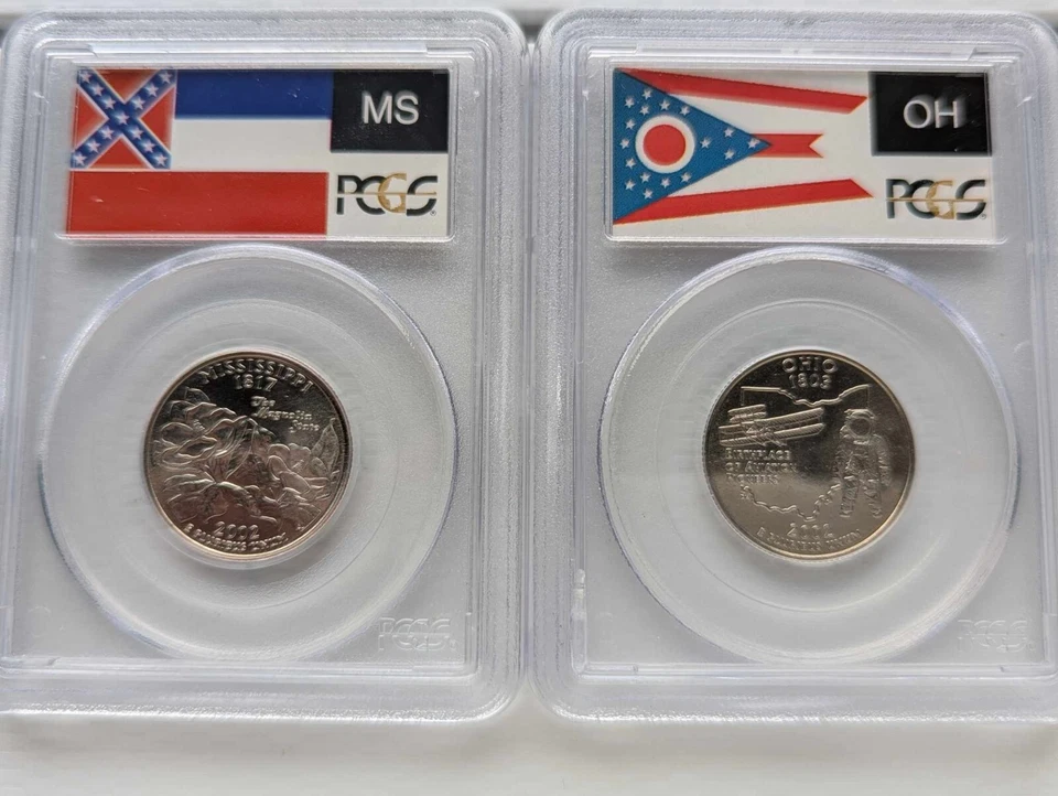 2002-P Mississippi Quarter PCGS MS67 and 2002-D Ohio Quarter PCGS MS66 - Image 2 of 4